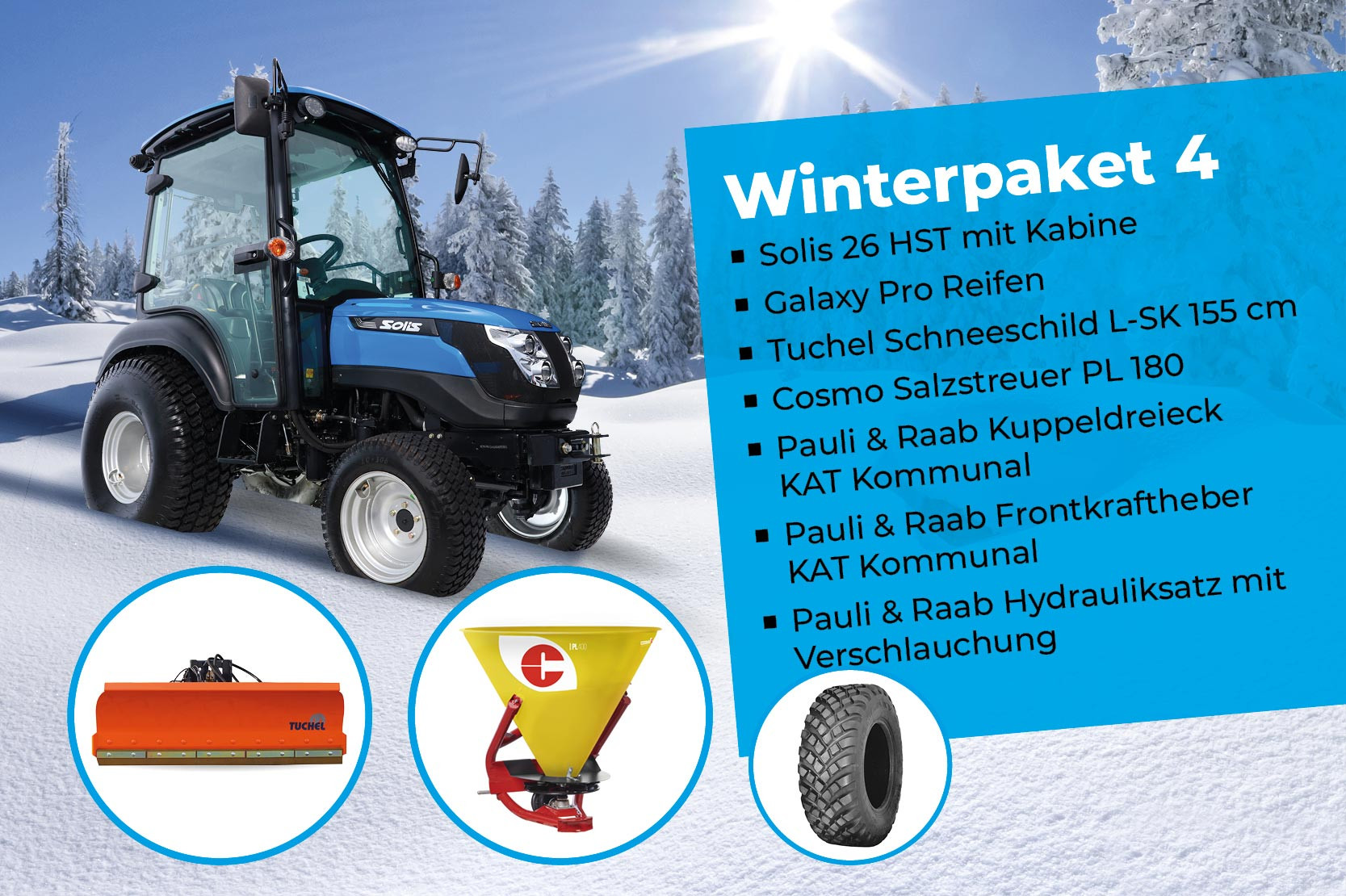 Solis 26 HST Traktor + Winterpaket 4