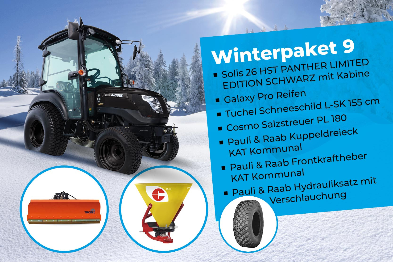 Solis 26 HST Traktor + Winterpaket 9