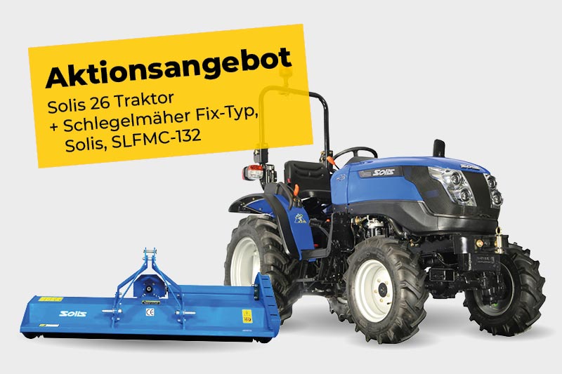 Solis 26 Traktor + Schlegelmäher Fix-Typ, Solis, SLFMC-132