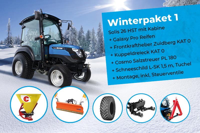 Solis 26 HST Traktor + Winterpaket 1