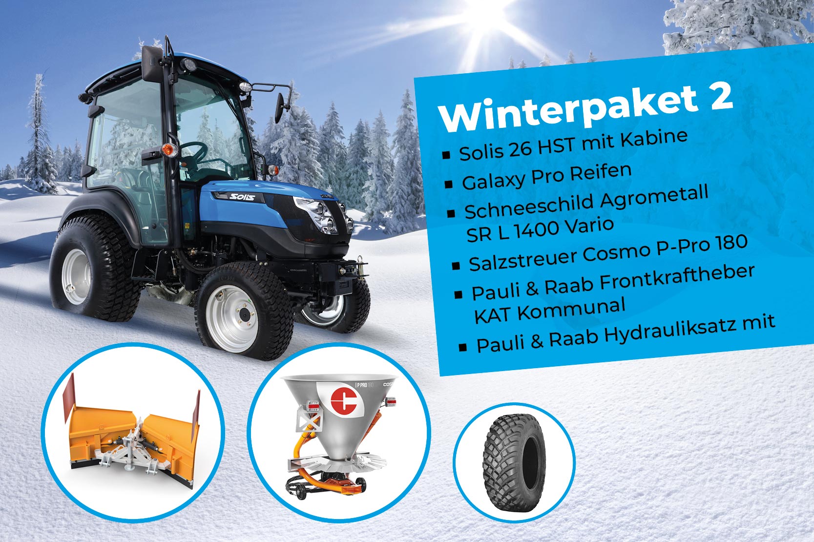 Solis 26 HST Traktor + Winterpaket 2