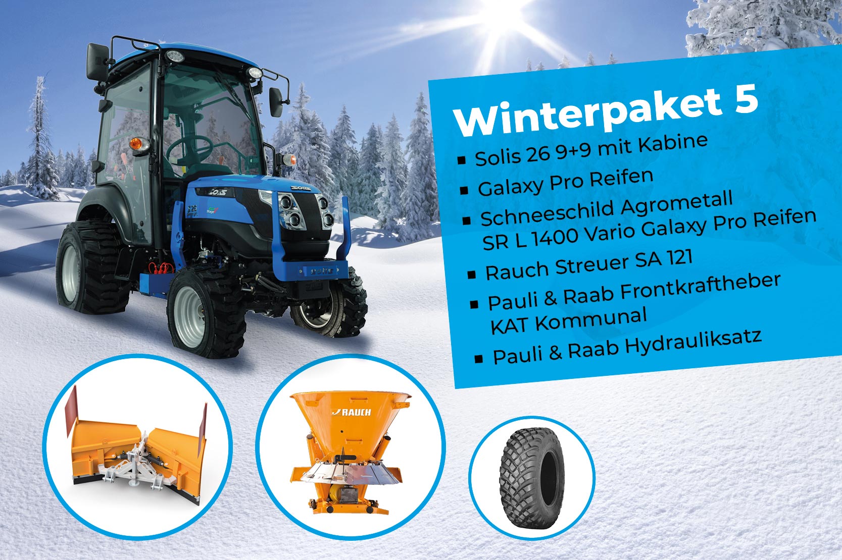 Solis 26 9+9 Traktor + Winterpaket 5